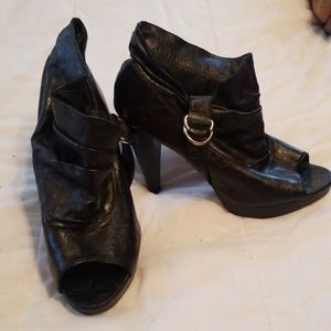 Black peep toe booties